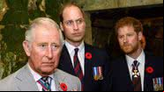 O rei Charles III e os filhos, William e Harry - Getty Images