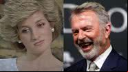 Montagem mostrando Diana e Sam Neill - Divulgação/ BBC e Getty Images
