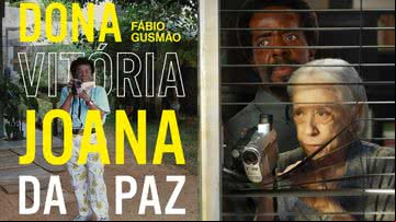 Capa do livro 'Dona Vitória Joana da Paz' (à esqu.) e cena do filme (à dir.) - Divulgação