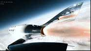Imagem da fase de impulso da VSS Unity, da Virgin Galactic - Divulgação/Virgin Galactic